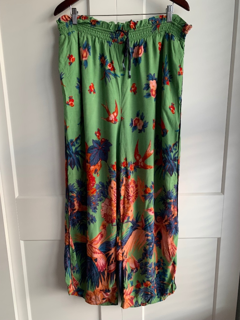 Anthropologie Sleep Pant Pajamas Lounge Hummingbirds Green Size XL - Picture 3 of 16